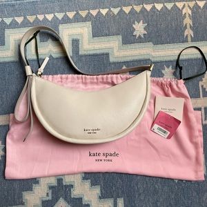 NWT Kate Spade White Leather Small Smile Shoulder Bag